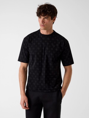 Guess Ovidio Bisiklet Yaka Kısa Kollu Erkek Siyah T-Shirt Z6GI07K2852-PMKW