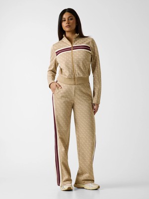 Guess 4g Jakarlı Düz Paça Kadın Bej Eşofman Altı V6GB04K2955-FMC3