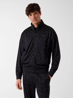 Guess Ovidio Tam Fermuarlı Erkek Siyah Sweatshirt Z6GQ07K2849-FJCD