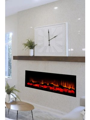 Özgürce Şömine Dekoratif Elektrikli 150X35X14 Cm, Bluetooth, 3 Renk, Kumanda