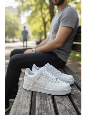 Enoch Beyaz Air Serisi Esintili Kalın Tabanlı Bağcıklı Günlük Erkek Sneaker Ayakkabı