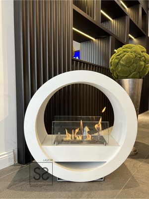 Özgürce Şık Yuvarlak Bioethanol Dekoratif Taşınabilir Şömine