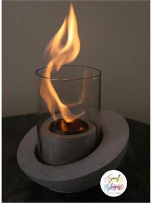 Özgürce Şömine Alev Çukuru 500ML Açık Gri Masa Üstü Sıcak Atmosfer