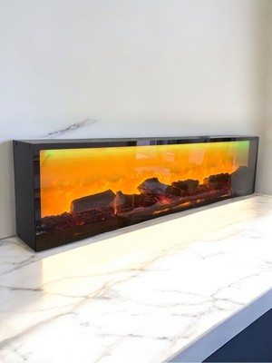 Özgürce Şömine Dekoratif 5 Renk Efekti Uzaktan Kumanda 90X25X14