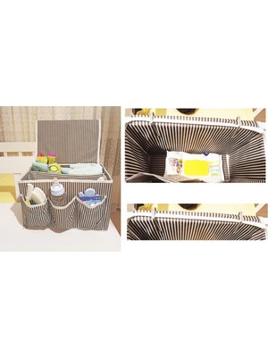 Akinco Tutturma Aparatlı Bebek Beşik Başucu Düzenleyici Kapaklı 5 Bölmeli Organizer