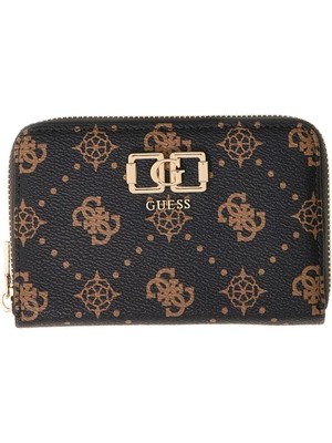 Guess Emelie Logolu Orta Boy Fermuarlı Kadın Kahverengi Cüzdan SWGP9928140-ESL