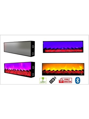 Özgürce Şık Dekoratif Elektrikli Şömine 3 Efekt, Kumandalı 130X35