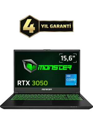 Monster Abra A5 V21.5.2 Intel Core I5 12450H 32 GB 1tb SSD Rtx 3050 Freedos 15,6" 144 Hz Oyun Bilgisayarı