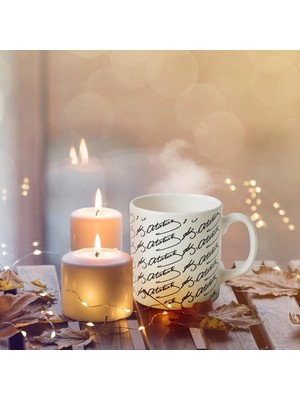 Atatürk Imza Siyah Beyaz Silindir Kupa 1 Adet