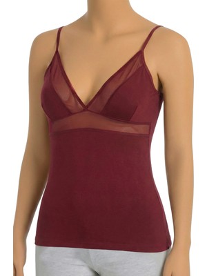 Öts Kadın Atlet Tüllü Ip Askılı (%96 Pamuk - %4 Elastan)