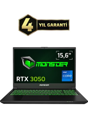 Monster Abra A5 V21.7 Intel Core i7 13700H 16 GB 500 GB SSD 4 GB RTX 3050 FreeDOS 15,6" 144 Hz Oyun Bilgisayarı