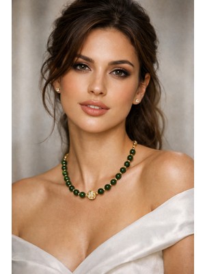 Solare Accessories Yeşim Taşı Doğaltaş Kolye