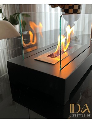 Özgürce Şık Lake Boyalı Masaüstü Bioethanol Dekoratif Şömine