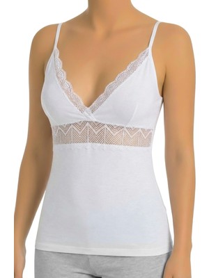 Öts Kadın Atlet Ip Askılı Dantelli (%96 Pamuk - %4 Elastan)