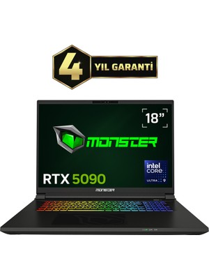 Monster Semruk S8 V1.2.1 Intel Ultra Core 9 275HX 32 GB RAM 1 TB SSD 24 GB RTX 5090 Windows 11 Pro 18"240 Hz Oyun Bilgisayarı