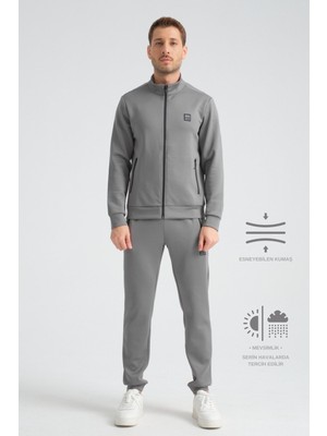 Gri Scuba Mevsimlik Regular Fit Erkek Eşofman Takım 3xl
