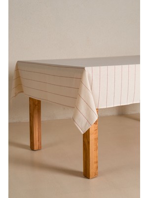 Koza Home Graın %100 Pamuk Masa Örtüsü Krem-Kiremit 140X200 cm 2599