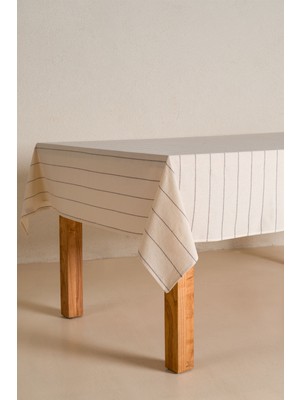 Koza Home Graın %100 Pamuk Masa Örtüsü Krem-Antrasit 140X200 cm 2595