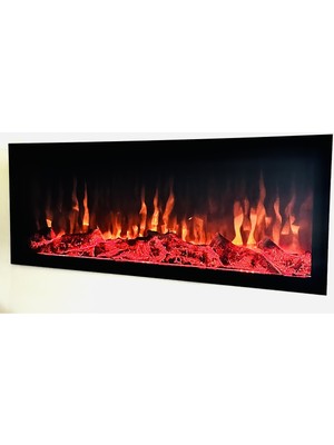 Özgürce Dekoratif Şömine Bluetooth + Kumanda, Çıtırtılı, 100X25X16 cm