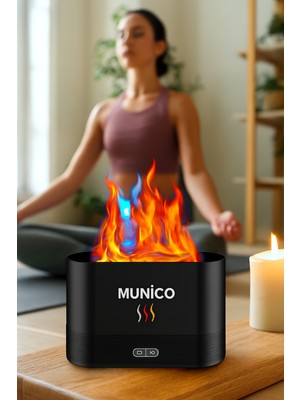 Özgürce Şömine Görünümlü Hava Nemlendirici, Renkli Led, Himalaya Tuzlu, Ultra Sessiz