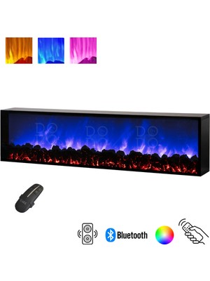 Özgürce Elektrikli Şömine 120X30 Cm, Kumandalı, Şık ve Modern Tasarım
