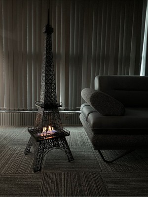 Özgürce Paris Eyfel Kulesi Şömine Dekoratif Metal 140CM