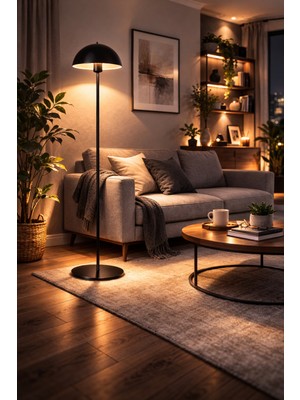 ARTILED Artıled Mantar Başlıklı Metal Lambader - Modern Köşe Aydınlatması - Dekoratif Salon Okuma Lambası