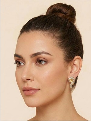 Gante Life Taş Detaylı Salyangoz Figürlü Altın Rengi Kadın Küpe