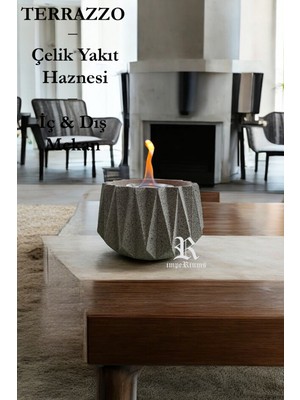 Özgürce Şık Terrazzo Tasarımlı Bioethanol Şömine, Modern ve Güzel Ateş Çukuru