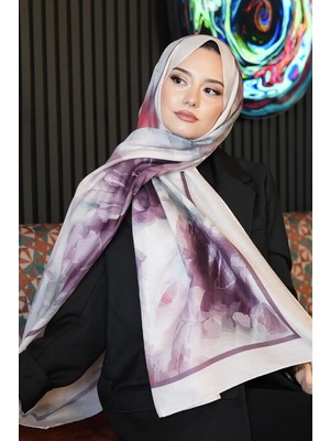 Afvente Akverel Desen Gül Kurusu Soft Pamuk Şal