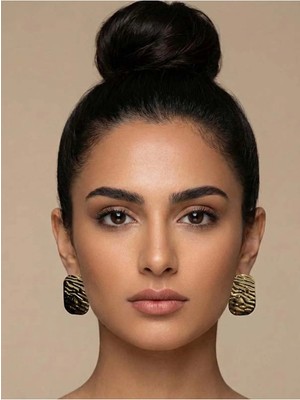 Gante Life Dikdörtgen Formda Dalga Detaylı Kadın Küpe