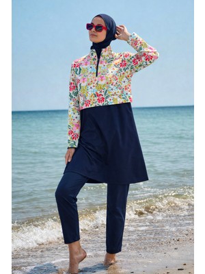 Remsa Mayo Önü Kapaklı Tam Kapalı Tesettür Mayo SIYAH02 R5202 Patara