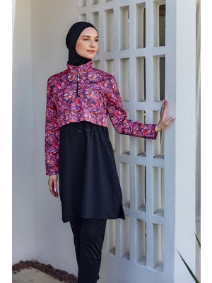 Remsa Mayo Önü Kapaklı Tam Kapalı Tesettür Mayo SIYAH10 R5210