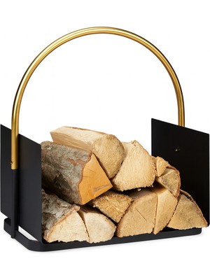 Özgürce Şık Metal Odunluk Standı, Pratik ve Dayanıklı Firewood Rack Basket