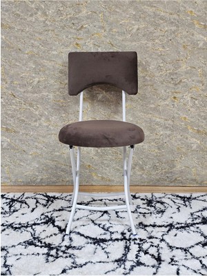 Sevinç Mobilya Beyaz Boyalı Katlanır Tabure - Kamp Sandalyesi - Sandalye - Mutfak Taburesi - Tabure