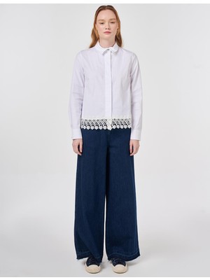 Kayra Dantel Garnili Pamuklu Bluz 11034