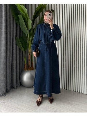 Molly Nelly Kadın Kurdela Detaylı Pantolonu Dikişli Kot Takım