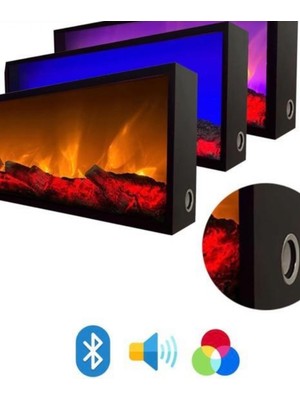 Özgürce Elektrikli Yapay Dekoratif Şömine, Bluetooth, 150X30CM, Şık ve Modern Tasarım