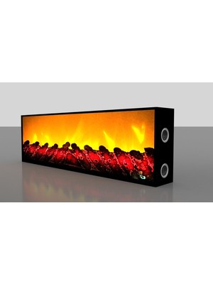 Özgürce Elektrikli Dekoratif Şömine 5 Efekt, Bluetooth, Uzaktan Kumanda, 150X35