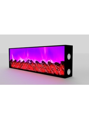 Özgürce Şömine Dekoratif 5 Renk Efekti Bluetooth Uzaktan Kumanda 150X35X14