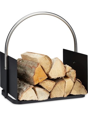 Özgürce Şık Gümüş Metal Odunluk ve Saklama Standı, Modern Tasarım