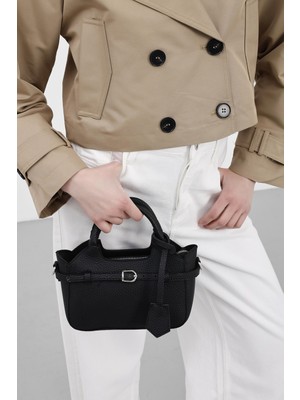 Shule Bags Osa Kemer Detaylı Çapraz Çanta Siyah