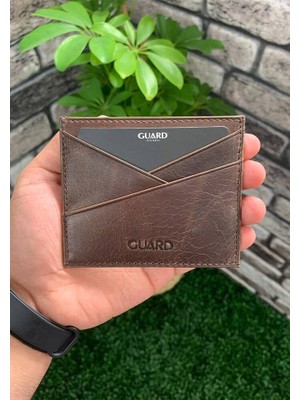 Guard Antik Kahverengi Hakiki Deri Ince Modek Kredi Kartlık // GRD260225WT1438