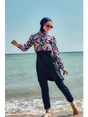 Remsa Mayo Önü Kapaklı Tam Kapalı Tesettür Mayo LACIVERT09 R5209