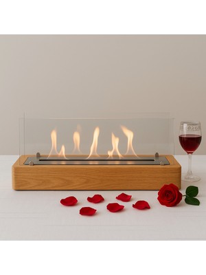 Özgürce Şömine, Masaüstü Ahşap Bioethanol Dekoratif ve Hediyelik
