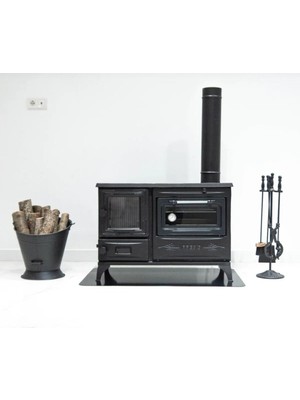 Özgürce Aden Büyük Camlı Fırınlı Şömine Soba, Şık ve Güçlü Tasarım