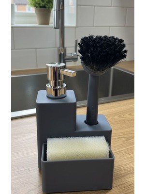 Elis Concept Sıvı Sabunluk Mutfak Seti Gri