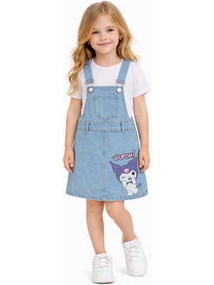 Bilge Trend Kız Çocuk 3/7 Yaş Kuromi Denim Kot Jile Elbise