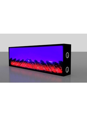 Özgürce Şık Dekoratif Elektrikli Şömine, Bluetooth Özellikli, Uzaktan Kumandalı 150X35X14