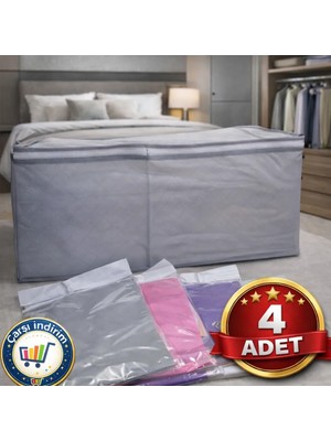 Nistabolje 4 Adet Hurç Çekyat Baza Altı Hurcu Yastık Kıyafet Düzenleme Eşya Taşıma